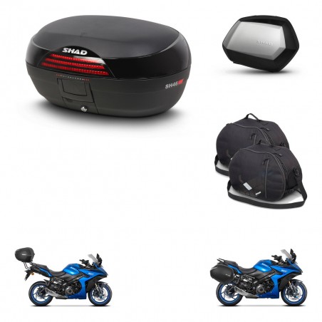 SHAD Maletas SH35 PREMIUM + soporte montaje baul SH46 accesorios 45 L KIT-477864