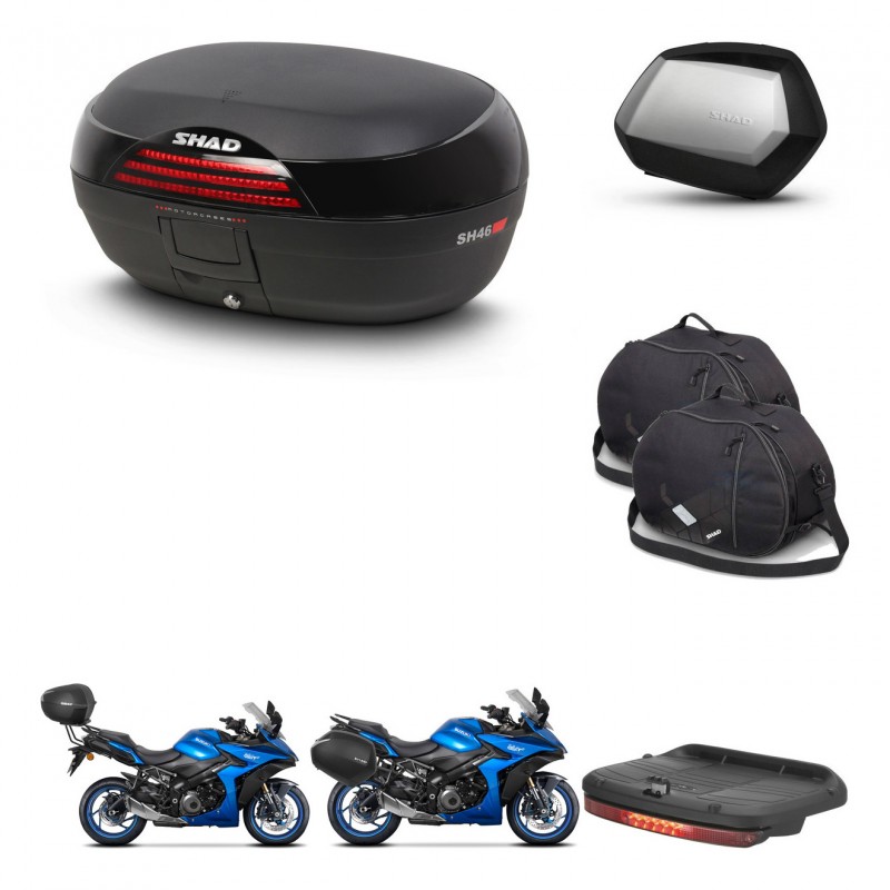SHAD Maletas SH35 PREMIUM + soporte montaje baul SH46 accesorios 45 L KIT-477870