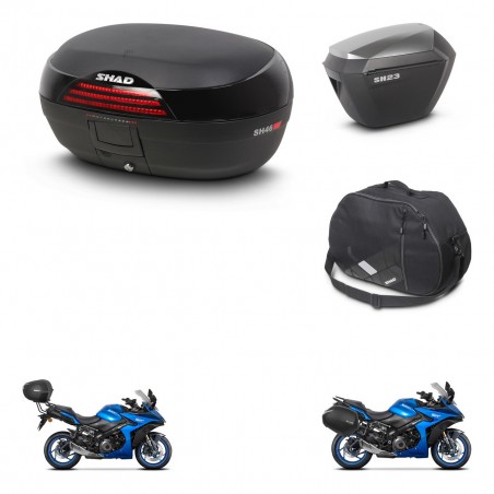 SHAD Maletas sh23 alu + soporte montaje baul SH46 accesorios 45 L KIT-477877