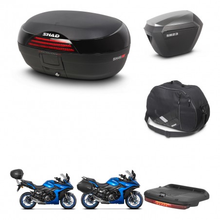 SHAD Maletas sh23 alu + soporte montaje baul SH46 accesorios 45 L KIT-477883