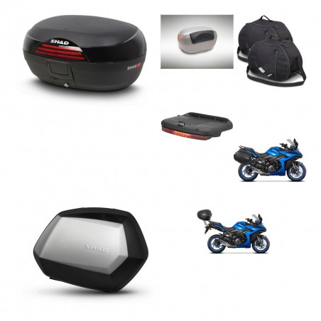 SHAD Maletas SH35 PREMIUM + soporte montaje baul SH46 accesorios 45 L KIT-477894