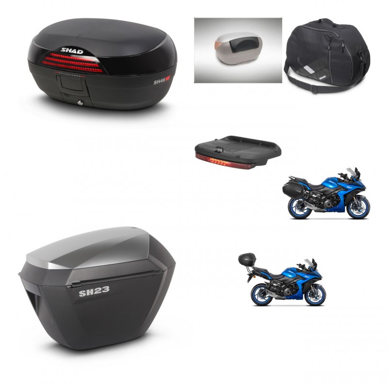 SHAD SH23 alu suitcases + mounting bracket SH46 trunk accessories 45 L KIT-477907