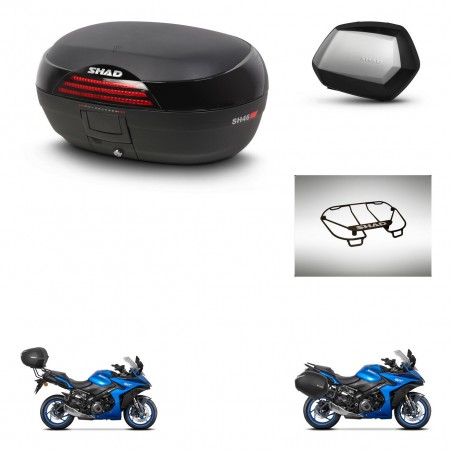 SHAD Maletas SH35 PREMIUM + soporte montaje baul SH46 accesorios 45 L KIT-477911