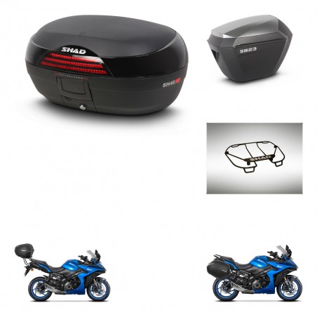 SHAD Maletas sh23 alu + soporte montaje baul SH46 accesorios 45 L KIT-477913