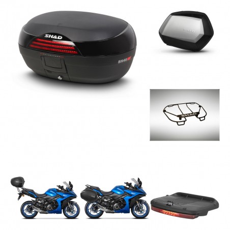 SHAD Maletas SH35 PREMIUM + soporte montaje baul SH46 accesorios 45 L KIT-477917