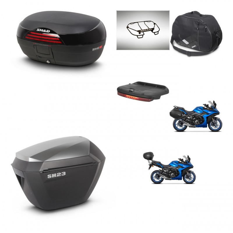 SHAD Maletas sh23 alu + soporte montaje baul SH46 accesorios 45 L KIT-477931