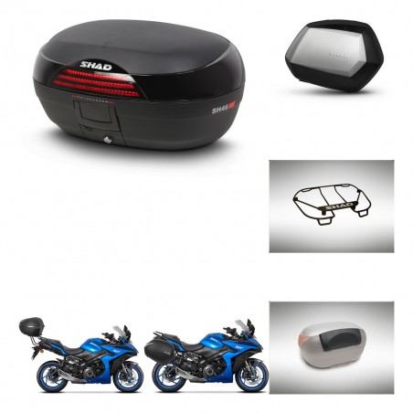 SHAD Maletas SH35 PREMIUM + soporte montaje baul SH46 accesorios 45 L KIT-477935