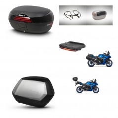SHAD Maletas SH35 PREMIUM + soporte montaje baul SH46 accesorios 45 L KIT-477941