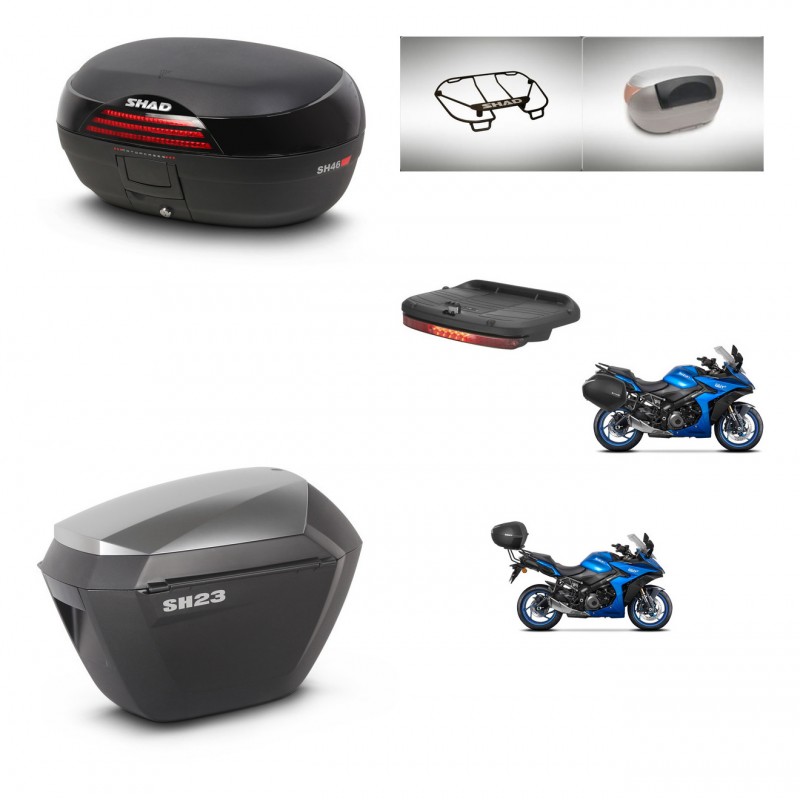 SHAD SH23 alu suitcases + mounting bracket SH46 trunk accessories 45 L KIT-477943