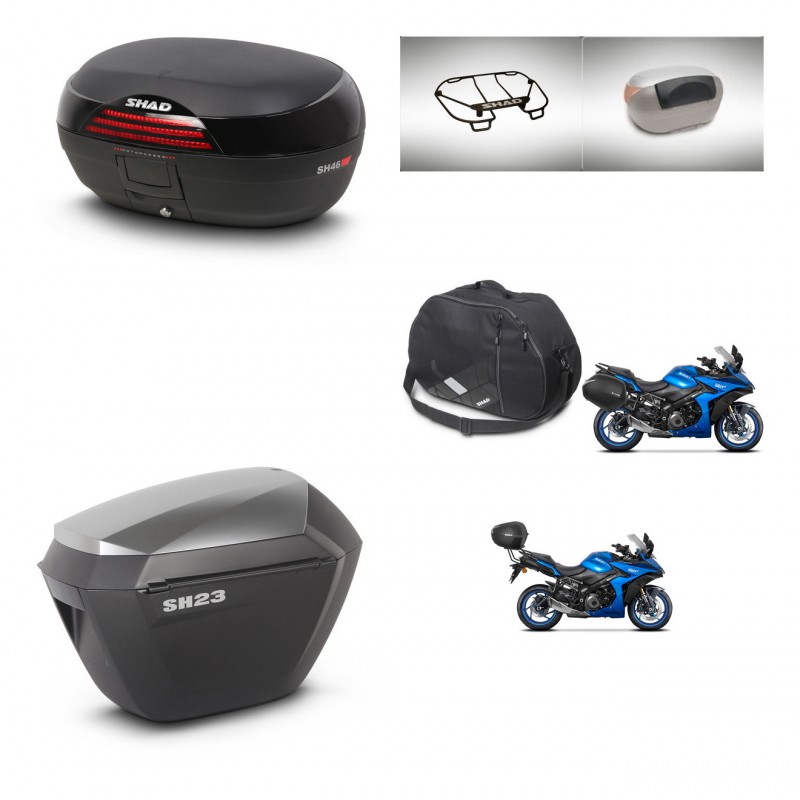 SHAD SH23 alu suitcases + mounting bracket SH46 trunk accessories 45 L KIT-477949