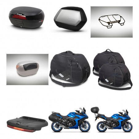 SHAD Maletas SH35 PREMIUM + soporte montaje baul SH46 accesorios 45 L KIT-477954