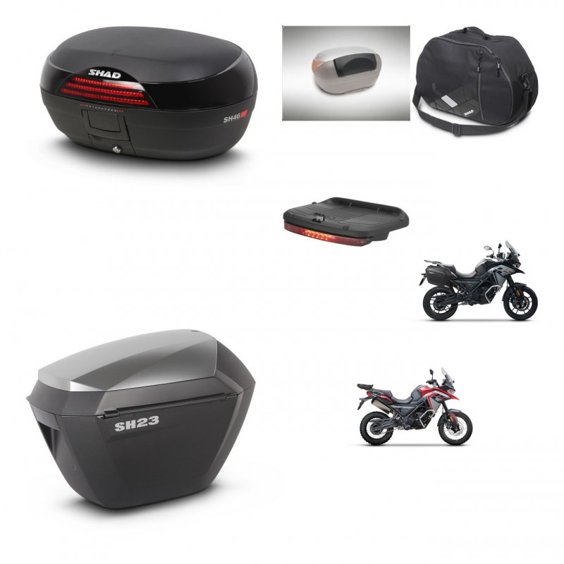 SHAD Maletas sh23 alu + soporte montaje baul SH46 accesorios 45 L KIT-480452