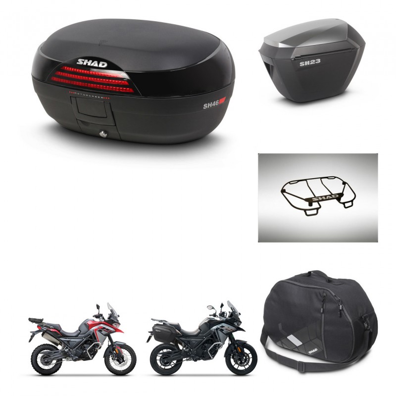 SHAD SH23 alu suitcases + mounting bracket SH46 trunk accessories 45 L KIT-480470