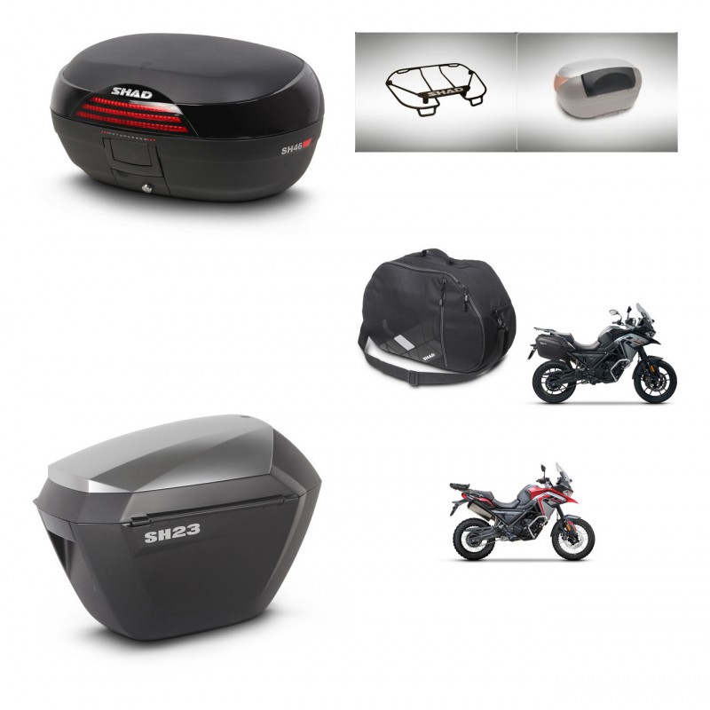 SHAD SH23 alu suitcases + mounting bracket SH46 trunk accessories 45 L KIT-480494