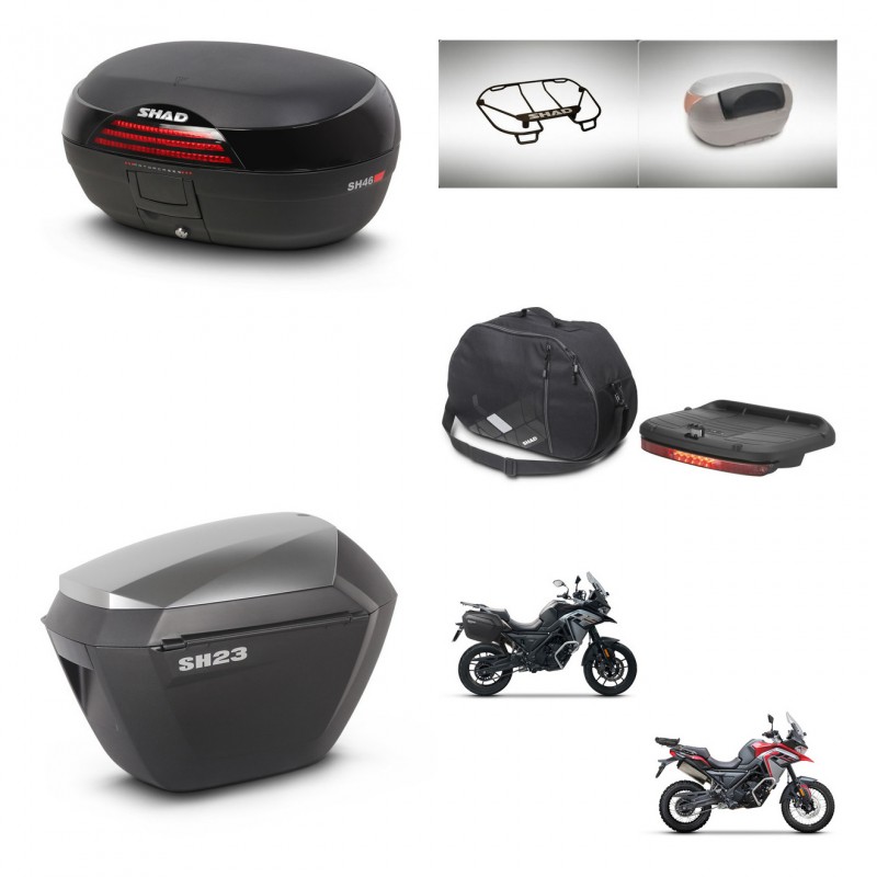 SHAD SH23 alu suitcases + mounting bracket SH46 trunk accessories 45 L KIT-480500