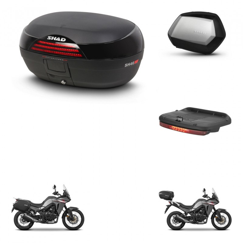 SHAD Maletas SH35 PREMIUM + soporte montaje baul SH46 accesorios 45 L KIT-480510