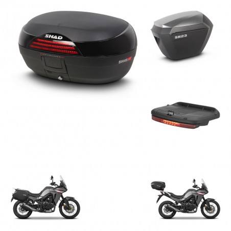 SHAD Maletas sh23 alu + soporte montaje baul SH46 accesorios 45 L KIT-480512