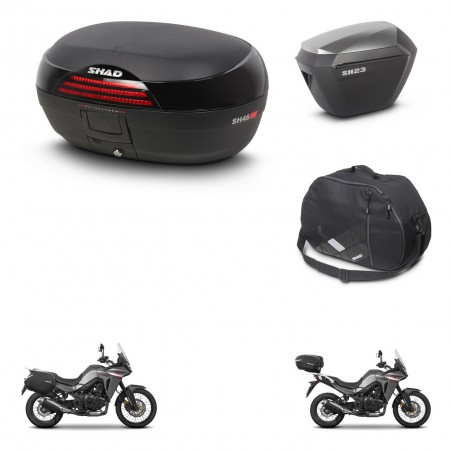 SHAD Maletas sh23 alu + soporte montaje baul SH46 accesorios 45 L KIT-480518