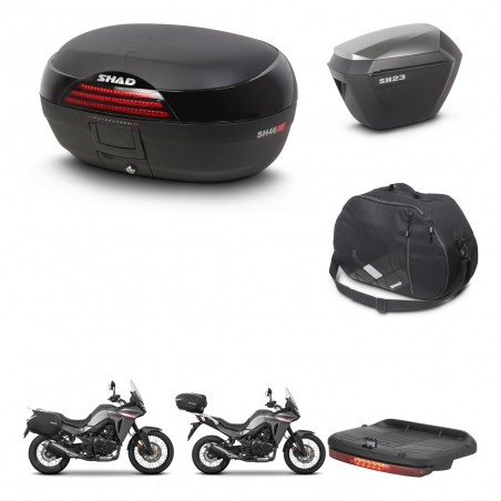 SHAD Maletas sh23 alu + soporte montaje baul SH46 accesorios 45 L KIT-480524
