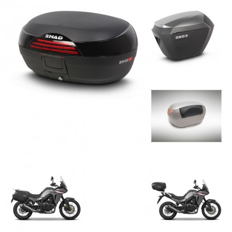 SHAD Maletas sh23 alu + soporte montaje baul SH46 accesorios 45 L KIT-480530