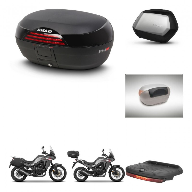 SHAD Maletas SH35 PREMIUM + soporte montaje baul SH46 accesorios 45 L KIT-480534