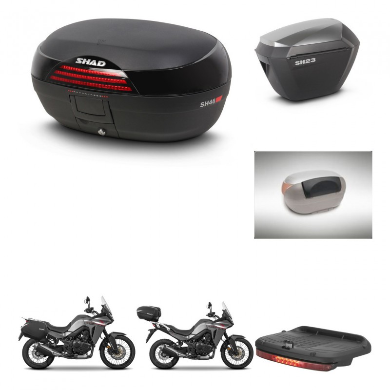 SHAD Maletas sh23 alu + soporte montaje baul SH46 accesorios 45 L KIT-480536