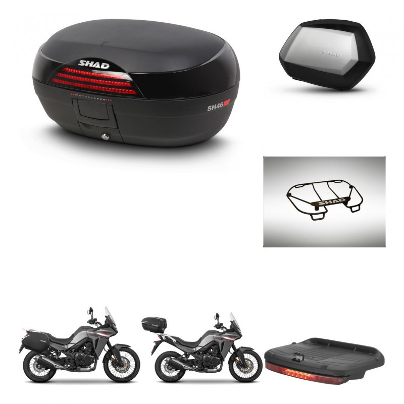 SHAD Maletas SH35 PREMIUM + soporte montaje baul SH46 accesorios 45 L KIT-480558