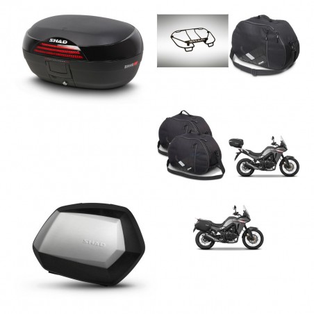 SHAD Maletas SH35 PREMIUM + soporte montaje baul SH46 accesorios 45 L KIT-480565