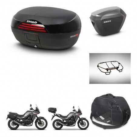 SHAD Maletas sh23 alu + soporte montaje baul SH46 accesorios 45 L KIT-480566
