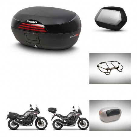 SHAD Maletas SH35 PREMIUM + soporte montaje baul SH46 accesorios 45 L KIT-480576