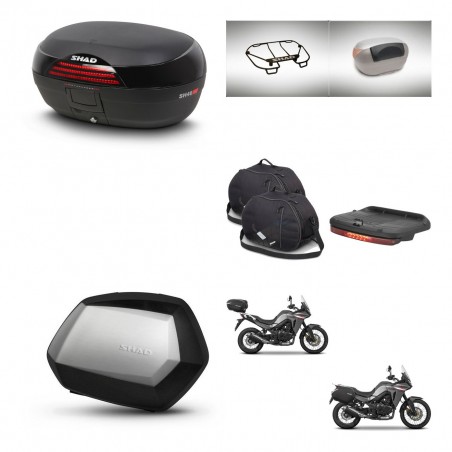 SHAD Maletas SH35 PREMIUM + soporte montaje baul SH46 accesorios 45 L KIT-480583