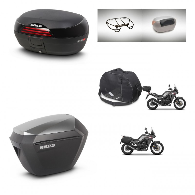 SHAD SH23 alu suitcases + mounting bracket SH46 trunk accessories 45 L KIT-480590