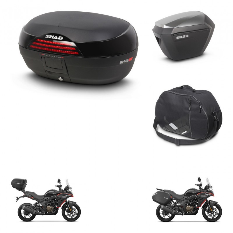 SHAD Maletas sh23 alu + soporte montaje baul SH46 accesorios 45 L KIT-480614