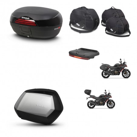 SHAD Maletas SH35 PREMIUM + soporte montaje baul SH46 accesorios 45 L KIT-480619