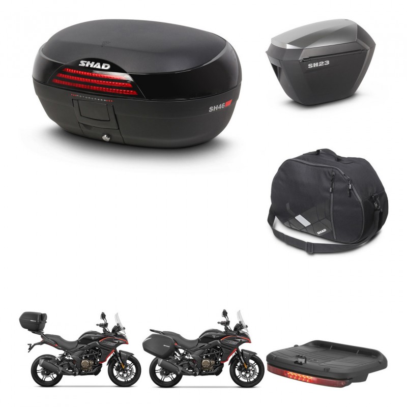 SHAD Maletas sh23 alu + soporte montaje baul SH46 accesorios 45 L KIT-480620