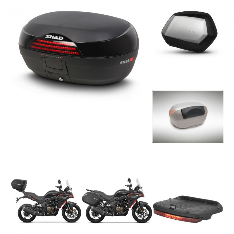 SHAD Maletas SH35 PREMIUM + soporte montaje baul SH46 accesorios 45 L KIT-480630