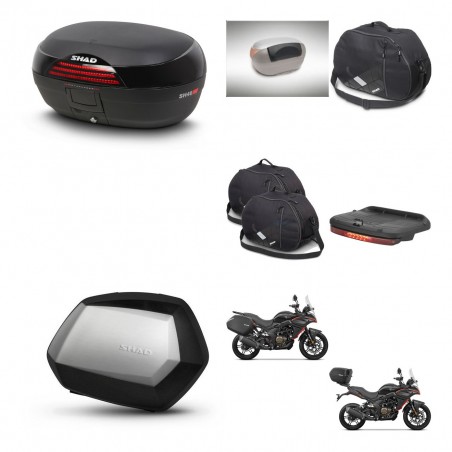 SHAD Maletas SH35 PREMIUM + soporte montaje baul SH46 accesorios 45 L KIT-480643