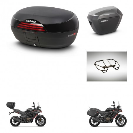 SHAD Maletas sh23 alu + soporte montaje baul SH46 accesorios 45 L KIT-480650