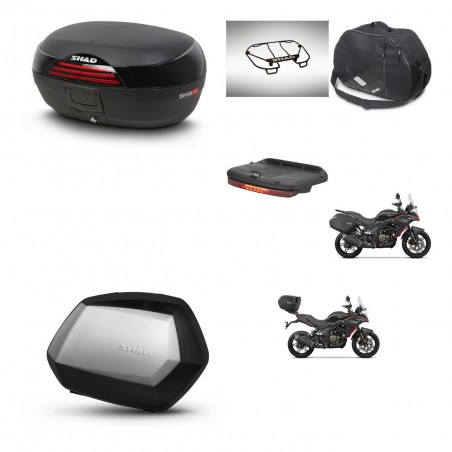 SHAD Maletas SH35 PREMIUM + soporte montaje baul SH46 accesorios 45 L KIT-480666