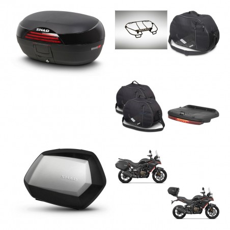 SHAD Maletas SH35 PREMIUM + soporte montaje baul SH46 accesorios 45 L KIT-480667