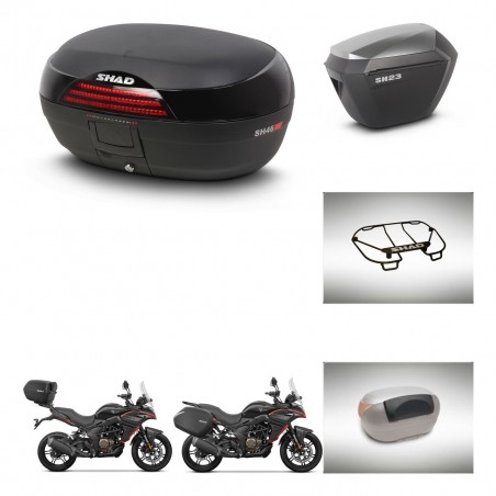 SHAD Maletas sh23 alu + soporte montaje baul SH46 accesorios 45 L KIT-480674