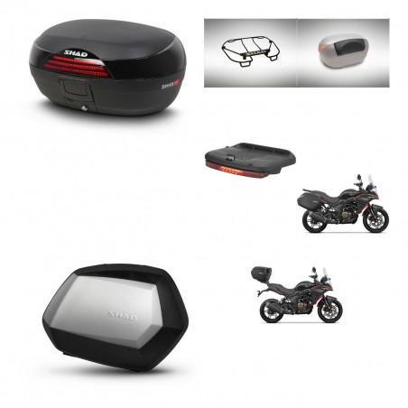 SHAD Maletas SH35 PREMIUM + soporte montaje baul SH46 accesorios 45 L KIT-480678