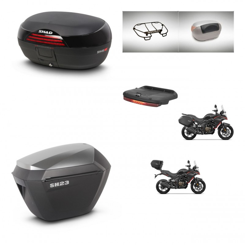 SHAD SH23 alu suitcases + mounting bracket SH46 trunk accessories 45 L KIT-480680
