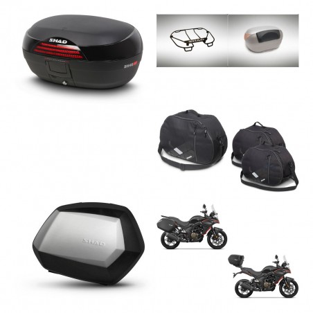 SHAD Maletas SH35 PREMIUM + soporte montaje baul SH46 accesorios 45 L KIT-480685