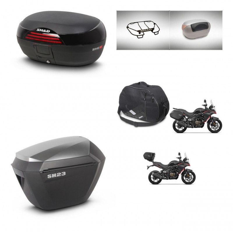 SHAD SH23 alu suitcases + mounting bracket SH46 trunk accessories 45 L KIT-480686