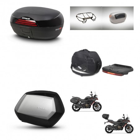 SHAD Maletas SH35 PREMIUM + soporte montaje baul SH46 accesorios 45 L KIT-480690