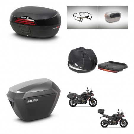 SHAD Maletas sh23 alu + soporte montaje baul SH46 accesorios 45 L KIT-480692