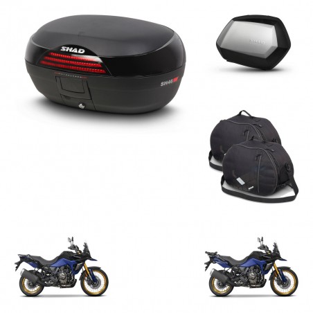 SHAD Maletas SH35 PREMIUM + soporte montaje baul SH46 accesorios 45 L KIT-480697