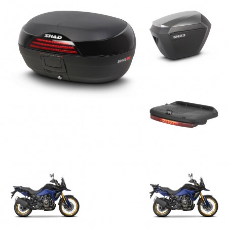 SHAD Maletas sh23 alu + soporte montaje baul SH46 accesorios 45 L KIT-480704