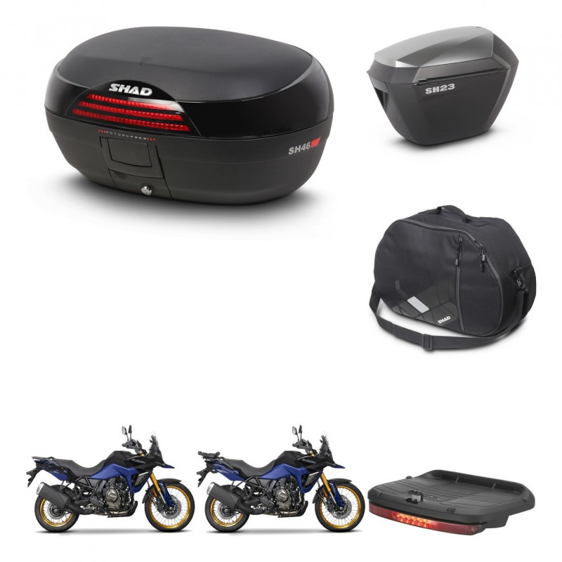 SHAD Maletas sh23 alu + soporte montaje baul SH46 accesorios 45 L KIT-480716